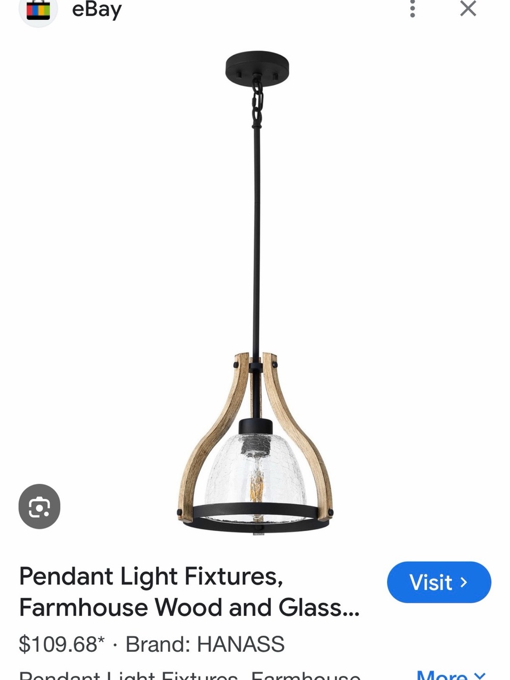 Hanass Pendant Light Fixture w/ clear glass globe